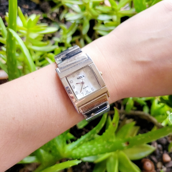 Classic Nina Mother of Pearl Tortoise Shell Cuff Watch - Picture 1 of 12